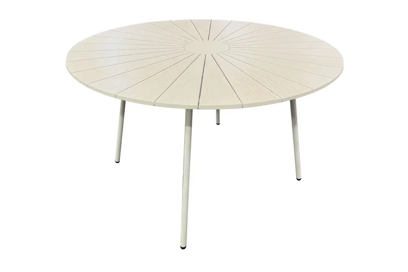 Tunis spisebord utendørs 120 cm rundt - Beige/Beige - Hagemøbler & utemiljø - Hagebord - Spisebord ute