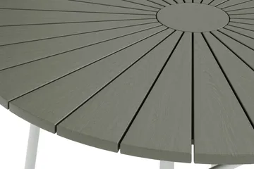 Tunis spisebord utendørs 120 cm rundt - Hvit/Grå - Hagemøbler & utemiljø - Hagebord - Spisebord ute