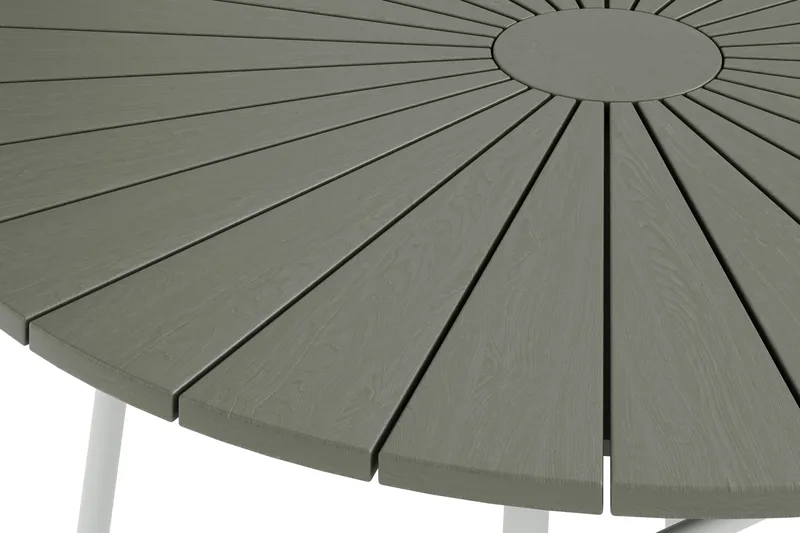 Tunis spisebord utendørs 120 cm rundt - Hvit/Grå - Hagemøbler & utemiljø - Hagebord - Spisebord ute