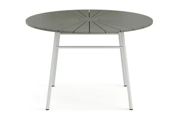 Tunis spisebord utendørs 120 cm rundt - Hvit/Grå - Hagemøbler & utemiljø - Hagebord - Spisebord ute
