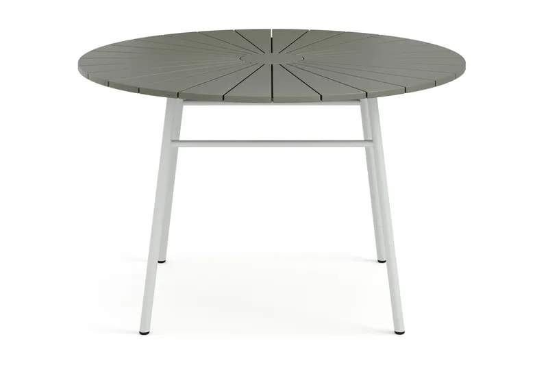 Tunis spisebord utendørs 120 cm rundt - Hvit/Grå - Hagemøbler & utemiljø - Hagebord - Spisebord ute