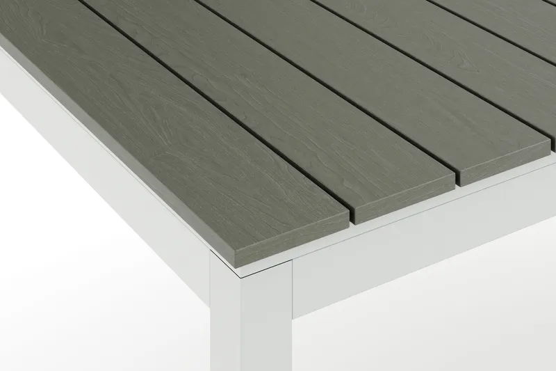 Tunis spisebord utendørs 205/305x90 cm rektangulært uttrekkbart - Hvit/Grå - Hagemøbler & utemiljø - Hagebord - Spisebord ute