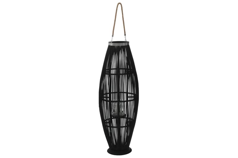 Hengelanterne for stearinlys bambus svart 95 cm - Dekorasjon & innredningsdetaljer - Utelykt - Lysestaker og lykter