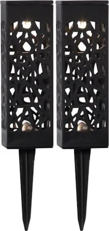 Izola 2-pakning solcelledekorasjon 18 cm - svart - Hagemøbler & utemiljø - Hagedekorasjon & utemiljø - Hagebelysning
