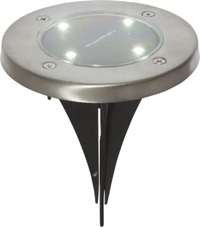 Lawnlight 3-pakning solcellespotlight 11,5 cm, sølv