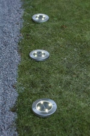 Lawnlight 3-pakning solcellespotlight 11,5 cm - sølv - Hagemøbler & utemiljø - Hagedekorasjon & utemiljø - Hagebelysning