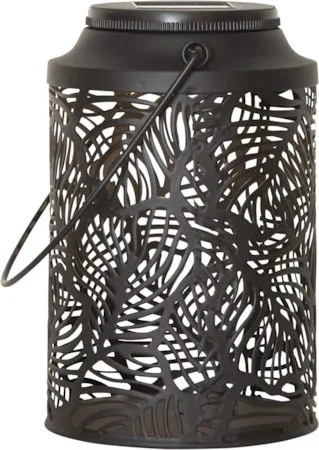 Leafy solcellelykt 11,5 cm, svart