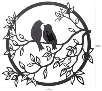 Love Birds solcelledekorasjon 40 cm - svart - Hagemøbler & utemiljø - Hagedekorasjon & utemiljø - Hagebelysning