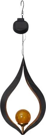 Melilla solcelledekorasjon 18 cm, svart og ravfarget