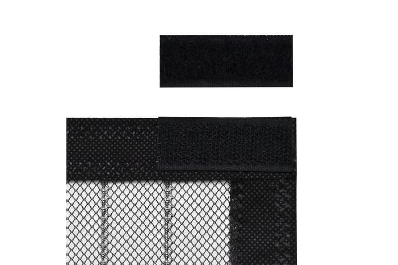 Insekt dørforheng 210 x 100 cm 2 stk magnet svart - Hvit|Svart - Myggnett