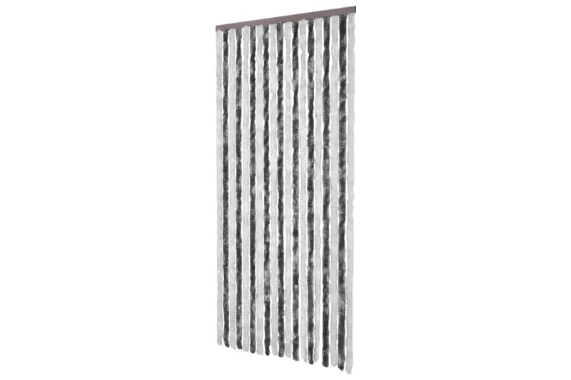 Insektgardin grå og hvit 56x200 cm chenille - Grå - Myggnett