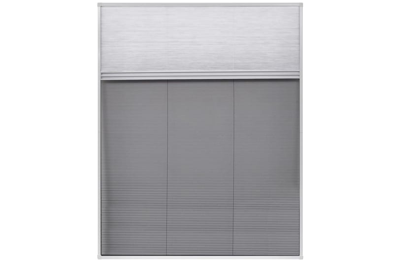 Plissert insektskjerm for vindu aluminium 80x100cm - Beige|Hvit - Myggnett