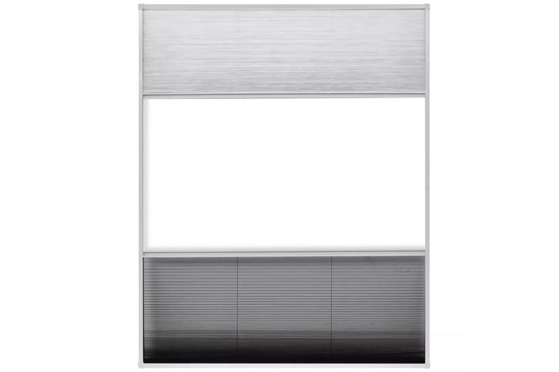 Plissert insektskjerm for vindu aluminium 80x100cm - Beige|Hvit - Myggnett