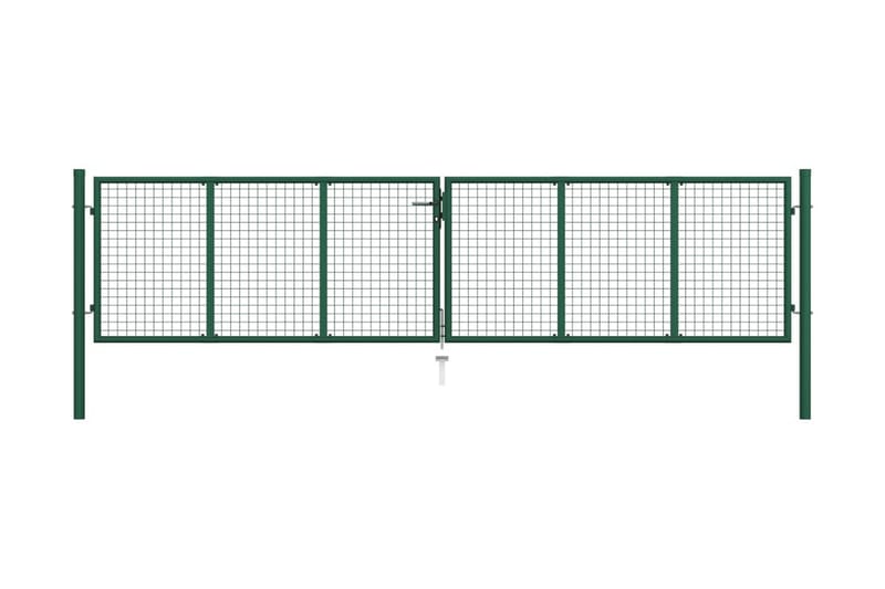 Nettinghageport stål 400x100 cm grønn - Gjerder & Grinder