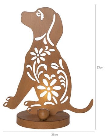 Oxidog Solcelledekorasjon 25 cm - rust - Hagemøbler & utemiljø - Hagedekorasjon & utemiljø - Hagebelysning
