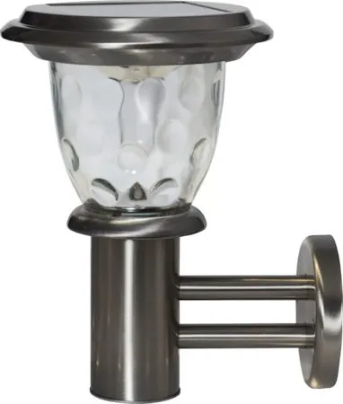 Pireus solcellevegglykt 19 cm, sølv