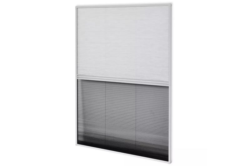 Plissert insektskjerm for vindu aluminium 80x120cm - Beige|Hvit - Myggnett