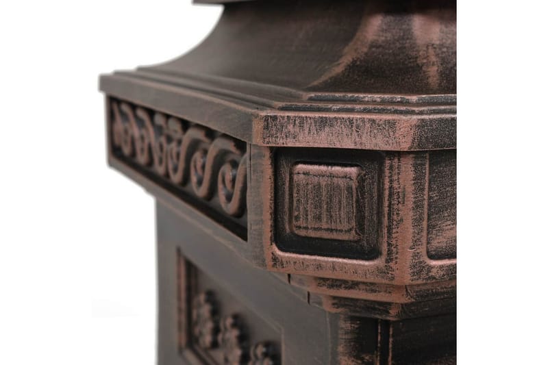 Postkasse på søyle aluminium gammeldags rustbestandig bronse - Postkasse