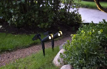 Powerspot 2-pakning solcellespotlight 5 cm - svart - Hagemøbler & utemiljø - Hagedekorasjon & utemiljø - Hagebelysning
