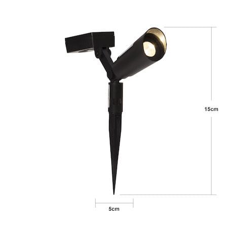 Powerspot 2-pakning solcellespotlight 5 cm - svart - Hagemøbler & utemiljø - Hagedekorasjon & utemiljø - Hagebelysning