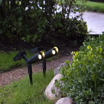 Powerspot 2-pakning solcellespotlight 5 cm - svart - Hagemøbler & utemiljø - Hagedekorasjon & utemiljø - Hagebelysning