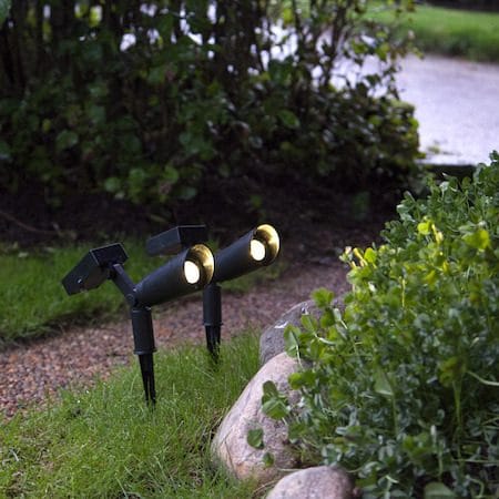 Powerspot 2-pakning solcellespotlight 5 cm - svart - Hagemøbler & utemiljø - Hagedekorasjon & utemiljø - Hagebelysning