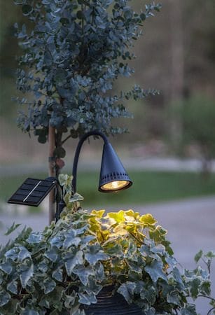 Powerspot solcellespotlight 6 cm - svart - Hagemøbler & utemiljø - Hagedekorasjon & utemiljø - Hagebelysning