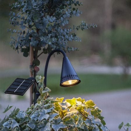 Powerspot solcellespotlight 6 cm - svart - Hagemøbler & utemiljø - Hagedekorasjon & utemiljø - Hagebelysning