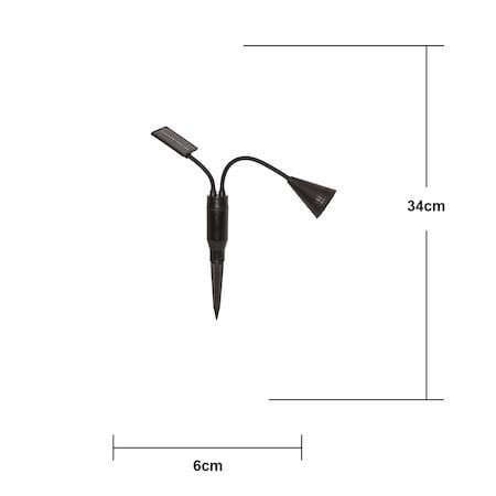 Powerspot solcellespotlight 6 cm - svart - Hagemøbler & utemiljø - Hagedekorasjon & utemiljø - Hagebelysning