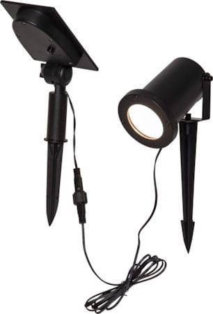 Powerspot solcellespotlight 9 cm - svart - Hagemøbler & utemiljø - Hagedekorasjon & utemiljø - Hagebelysning