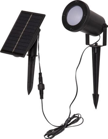 Powerspot solcellespotlight 9 cm - svart - Hagemøbler & utemiljø - Hagedekorasjon & utemiljø - Hagebelysning