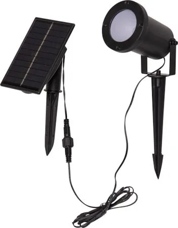 Powerspot solcellespotlight 9 cm - svart - Hagemøbler & utemiljø - Hagedekorasjon & utemiljø - Hagebelysning