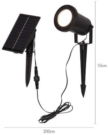 Powerspot solcellespotlight 9 cm - svart - Hagemøbler & utemiljø - Hagedekorasjon & utemiljø - Hagebelysning