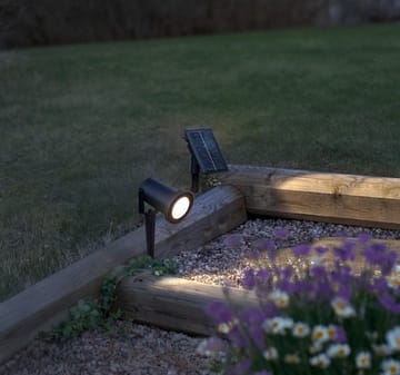 Powerspot solcellespotlight 9 cm - svart - Hagemøbler & utemiljø - Hagedekorasjon & utemiljø - Hagebelysning