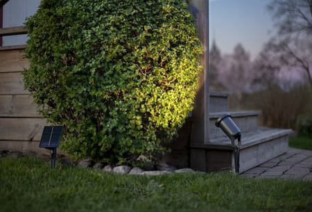 Powerspot solcellespotlight 9 cm - svart - Hagemøbler & utemiljø - Hagedekorasjon & utemiljø - Hagebelysning