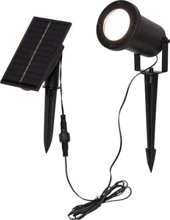 Powerspot solcellespotlight 9 cm - svart - Hagemøbler & utemiljø - Hagedekorasjon & utemiljø - Hagebelysning