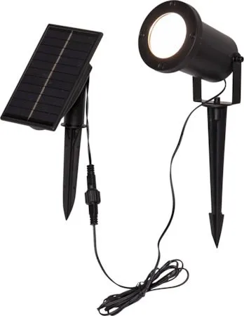 Powerspot solcellespotlight 9 cm, svart