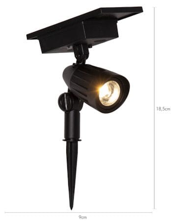 Powerspot Solcellespotlight 9 cm - svart - Hagemøbler & utemiljø - Hagedekorasjon & utemiljø - Hagebelysning