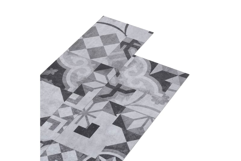 PVC gulvplanker 4,46 m² 3 mm selvklebende grått mønster - Terrassebord