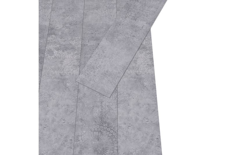PVC gulvplanker 4,46 m² 3 mm selvklebende sementgrå - Terrassebord