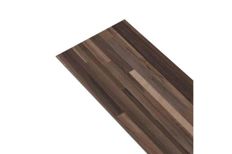 PVC-gulvplanker 5,02 m² 2 mm selvklebende stripet brun - Terrassebord
