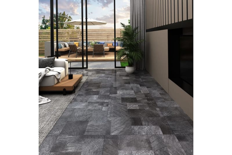 PVC-gulvplanker selvklebende 5,11 m² trestruktur grå - Terrassebord