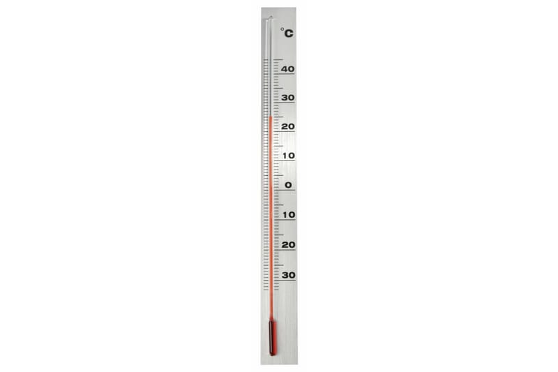 Nature Utendørs veggtermometer aluminium 3,8x0,6x37 cm - Utetermometer