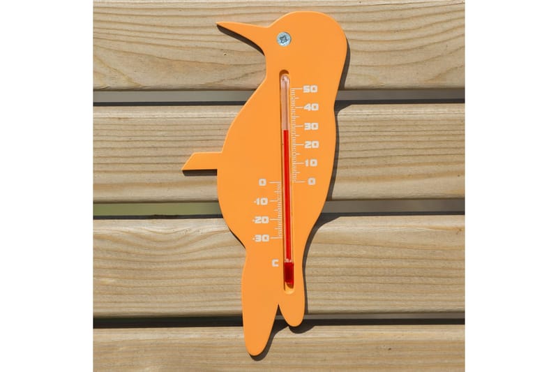 Nature Utendørs veggtermometer finkefugl oransje - Utetermometer
