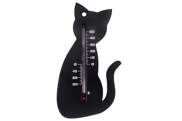 Nature Utendørs veggtermometer katt svart - Utetermometer