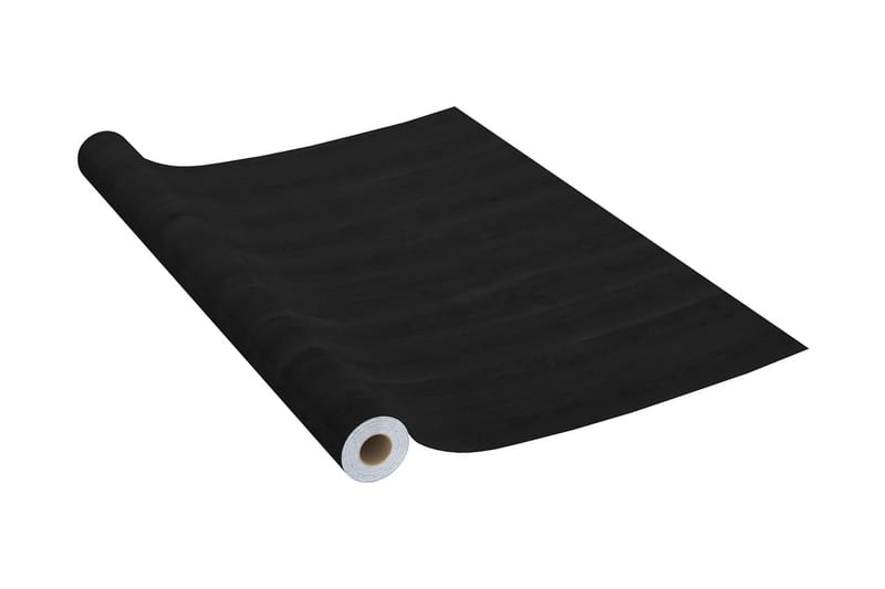 Selvklebende folie til møbler 500x90 cm PVC mørk trefarge - Svart - Vindufolie