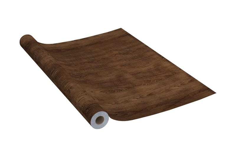 Selvklebende folie til møbler 500x90 cm PVC mørk eikefarge - Brun - Vindufolie