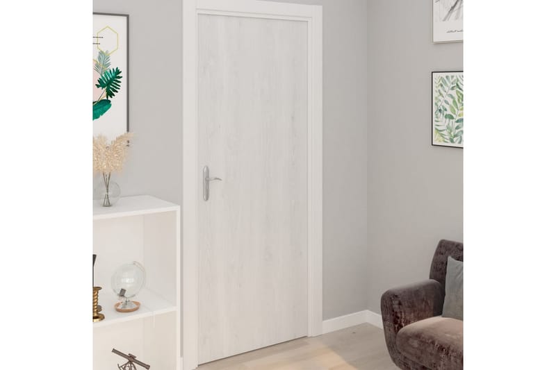 Selvklebende folier til dør 2 stk 210x90cm PVC hvit trefarge - Hvit - Vindufolie
