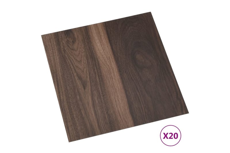 Selvklebende gulvplanker 20 stk PVC 1,86 m² mørkebrun - Brun - Terrassebord