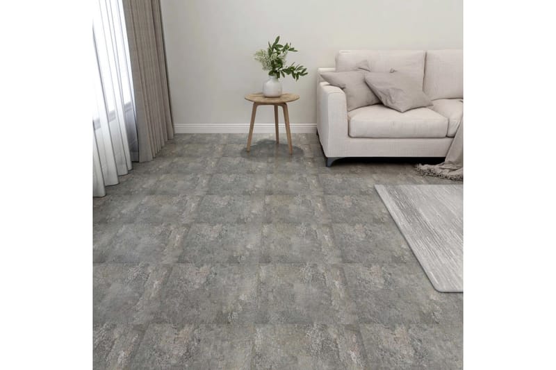 Selvklebende gulvplanker 55 stk PVC 5,11 m² grå - Grå - Terrassebord